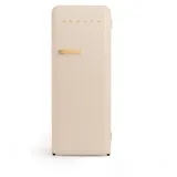 CREATE / RETRO FRIDGE 150 WOOD/Kühlschrank mit Gefrierfach 281L in Sand, Griff Holz / 102W, niedriger Energieverbrauch, 150cm, 3 Ablagen, Temperaturregelung,60x60x150cm