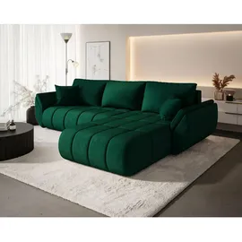 cornero Eckcouch Velours 3-Sitzer Grün