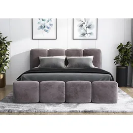 a&j möbelland Polsterbett Grau, H2, 140x200 cm, Schlafzimmer, Betten, Polsterbetten