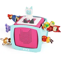 Xozoyo Tonie Regal vollständig magnetisches Toniebox Regal für mehr als 25-35 Figuren + Box Tonieregal für Mädchen und Jungen in Blau tonieregal zum hinstellen (Retro-Fernseher)
