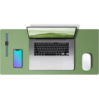 Abalter Schreibtischunterlage 60x35cm, PU-Leder Tischunterlage wasserdicht & rutschfest, XXL Mousepad Schreibunterlage, Schreibtischmatte für Büro & Home Office (Olivgrün)