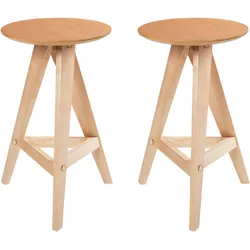 Set mit 2 Barhockern AROMA Holz Hellbraun