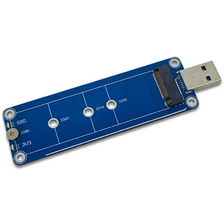 Kznifmk M.2 NVME auf USB 3.0 Riser Board Konverteradapter USB 3.0 auf M-Key NVME USB3.2 Adapter für 2230 2240 2260 2280 M2 SSD