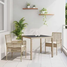 vidaXL Garten Essgruppe 3-tlg. Beige