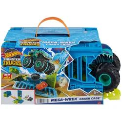 Mattel HNC29 - Hot Wheels - Monster Trucks - Mega-Wrex 1:24 Oversized Crash Cage – Ultimativer Crash-Spaß