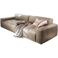 KAWOLA Big Sofa Leder 3-Sitzer Taupe