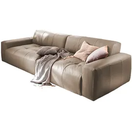 KAWOLA Big Sofa Leder 3-Sitzer Taupe