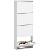 Homcom Schuhschrank 55 x 15 x 139,5 cm weiß / weiß