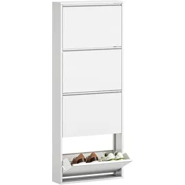 Homcom Schuhschrank 55 x 15 x 139,5 cm weiß / weiß