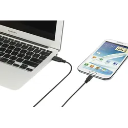 Renkforce USB-Kabel USB 2.0 USB-A Stecker, USB-Micro-B Stecker 1.00 m Schwarz SuperSoft-Ummantelung
