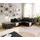 DeLife Eckcouch Mikrofaser 2-Sitzer Grau/Schwarz