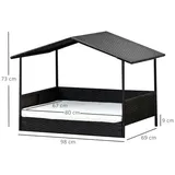 PawHut Hundehöhle Rattan 98 x 70 cm Braun