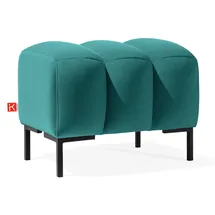 konsimo® Sitzhocker Veloursstoff 60 x 50 x 50 cm Türkis