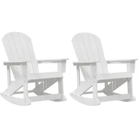 vidaXL Adirondack Schaukelstühle 59 x 70 x 100 cm weiß 2 St.