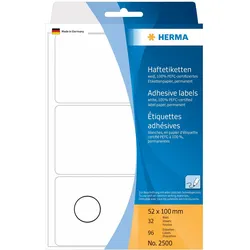 HERMA Selbstklebeetikett - weiß (Packung mit