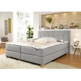 Home Affaire Boxspringbett HOME AFFAIRE "Calloway", grau, B:188cm L:238cm, Komplettbetten, Boxspringbett, inkl. Topper, XXL-Ausführung, in 4 Farben, 5 Breiten, 3 Matratzenarten
