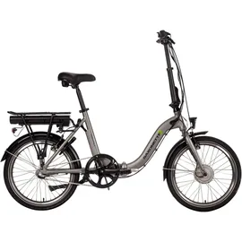 Saxonette E-Bike Faltbike, 20Zoll, Frontmotor, 281 Wh Akku 3 Gang, Nabenschaltung, ( Pedelec, Elektrofahrrad )mit Rücktrittbremse (Farbe: silver ) - Silber