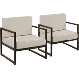 Tectake tectake® Garten-Loungesessel, Dicke des Sitzpolsters 14 cm, Loungemöbel, Lounge-Sessel