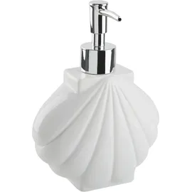 Beliani Badaccessoires Set 3-teilig Shell Keramik Weiß