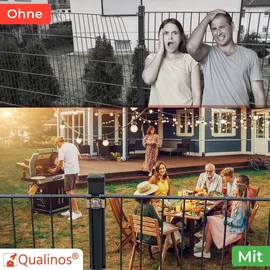qualinos Doppelstabmattenzaun 52 x 1 cm Edelstahl