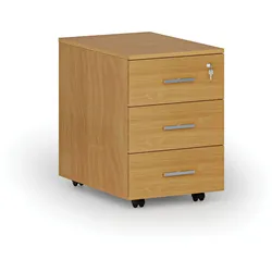Büro-Rollcontainer PRIMO WOOD, 3 Schubladen, Buche