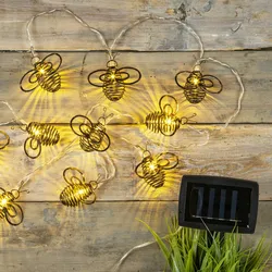 Haushalt International HI 70429 LED Solar Lichterkette Bienen mit 10 warmweissen LEDs