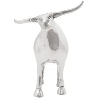VidaXL Skulptur Stier Silbern 20x17x23 cm Aluminium