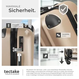 Tectake Talia Koffer-Set 3-tlg. beige