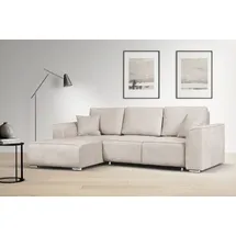 OTTO home Ecksofa OTTO HOME "BEATRICE optionale Schlafsofa mit Bettkasten, B/T/H: 265/170/86 cm", beige (creme), B:265cm H:86cm T:170cm, 100% Polyester, Sofas, Ecksofa, L-Form, wahlweise auch mit Bettfunktion und Bettkasten