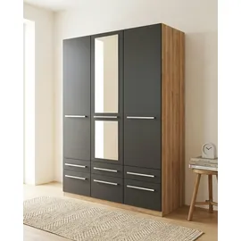 Priess Wäscheschrank Barcelona 140 x 193 x 54 cm Braun/Schwarz