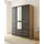 Priess Wäscheschrank Barcelona 140 x 193 x 54 cm Braun/Schwarz