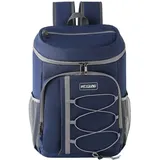 Surwin Isolierter Kühl Rucksack, Kühltasche Rucksack Auslaufsicher Wasserdicht Picknickrucksack 22L Tragbare Kühlrucksack Picknicktasche für Outdoor Picknick Camping BBQ (Marineblau,44x28x18cm)