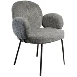 LC Home Esszimmerstuhl Lille anthrazit Teddybezug Armlehnenstuhl