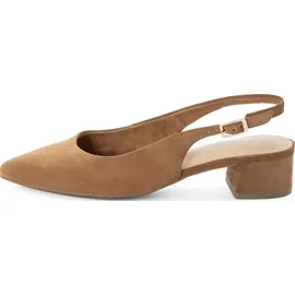 TAMARIS Damen Sling Pump mit Blockabsatz Leder, braun, 40 EU