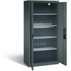 C+P Akku-Ladeschrank für 5 E-Werkzeuge, H1950xB930xT500mm, Anthrazitgrau