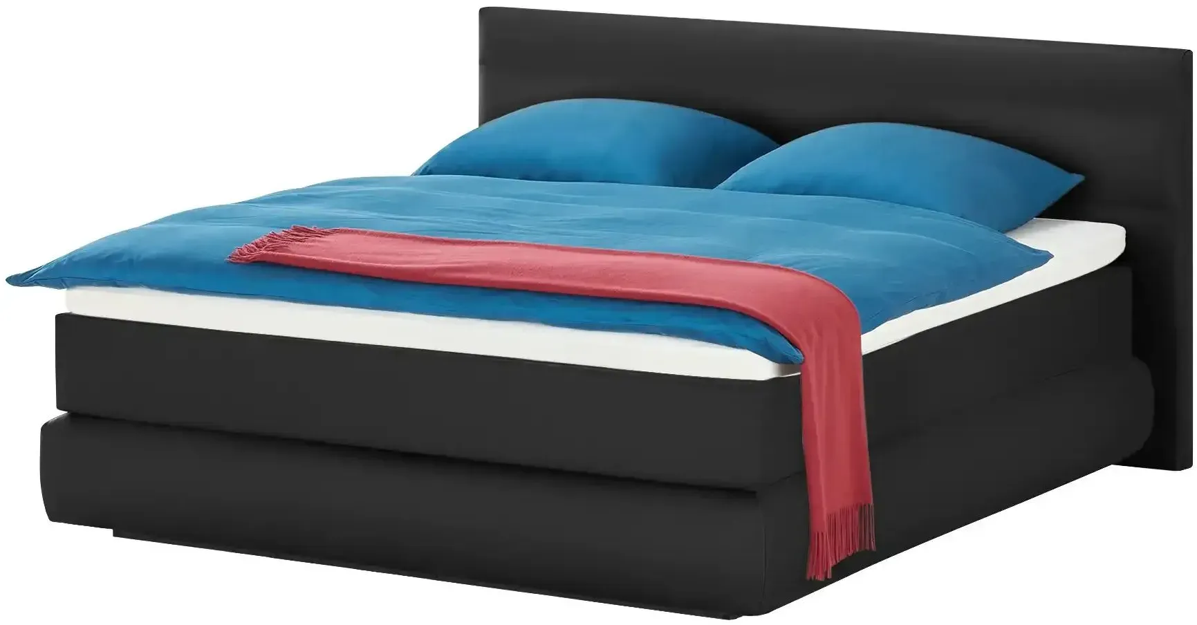 Wohnwert Boxspringbett  Dormian Bolge Low , schwarz , Maße (cm): B: 220 H: 102