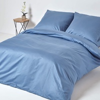 Homescapes 3-teiliges Premium-Bettwäsche-Set blau aus 100% ägyptischer Baumwolle, 1 Bettbezug 240x220 cm & 2 Kissenbezüge 80x80 cm