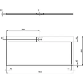 Ideal Standard Ultra Flat S i.life 1800x800x30mm, T5236FV
