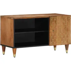 TV-Schrank 80x33x46 cm Massivholz Mango