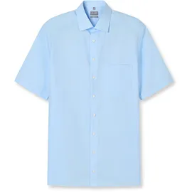 Olymp Businesshemd OLYMP "OLYMP Luxor, comfort fit, New Kent", Herren, Gr. 43, Normaler Arm, blau, 100% Baumwolle, Hemden