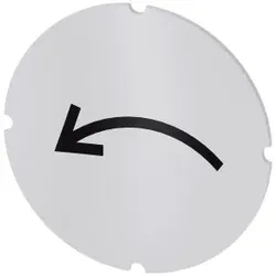 Siemens 3SU19000AB710QU0 Einlegeschild für Leuchtdrucktaster, rund, milchig, Symbol: Drehbewegung links  - 10 Stück