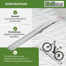 Trutzholm Auffahrrampe 228 cm 340 kg klappbar Aluminium gelocht silber 1 St.