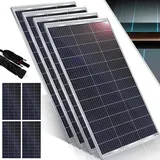 KESSER® Solarpanel 4er Set Monokristallin Solarmodul Solarpanel - 165W 18 V für 12 V Batterien, Photovoltaik - Solarzelle Solaranlage PV-Anlage Solar für Wohnwagen, Camping, Balkon, Gartenhäuser