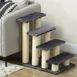Tiertreppe Katzentreppe Hundetreppe Treppe für Katze Hunde 4 Stufen Grau