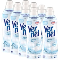 VERNEL Derma & Care Weichspüler 8x 37 WL (296 Waschladungen), hypoallergener & speziell für sensible Haut entwickelter Wäscheduft sorgt für unwiderstehliche Weichheit, recycelbar