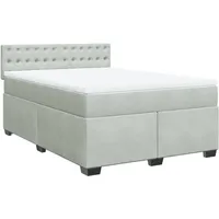 VidaXL Boxspringbett mit Matratze Hellgrau 160x200 cm Samt