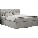MKS Boxspringbett 160 x 200 cm H3 Hellgrau