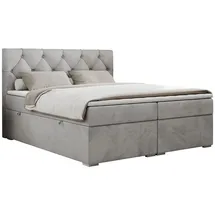 MKS Boxspringbett 160 x 200 cm H3 Hellgrau