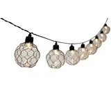 Dehner Solar-Lichterkette Granada, Länge 180 cm, Leuchtdauer bis 6 Std, Kunststoff/Metall, schwarz/braun