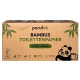 pandoo Toilettenpapier Bambus Toilettenpapier 3-lagig, 100% Bambus, Plastikfreie Verpackung (96-St)
